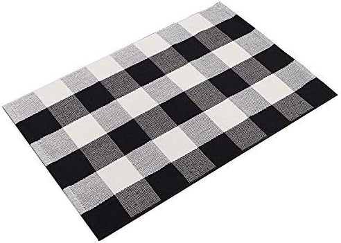 KOZYFLY Buffalo Plaid Rug 2x8 Ft | Washable Gray and White Checkered Runner for Hallways | OEKO-TEX STANDARD 100 Certifi