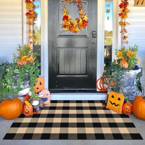 KOZYFLY Buffalo Plaid Rug 2x8 Ft | Washable Gray and White Checkered Runner for Hallways | OEKO-TEX STANDARD 100 Certifi