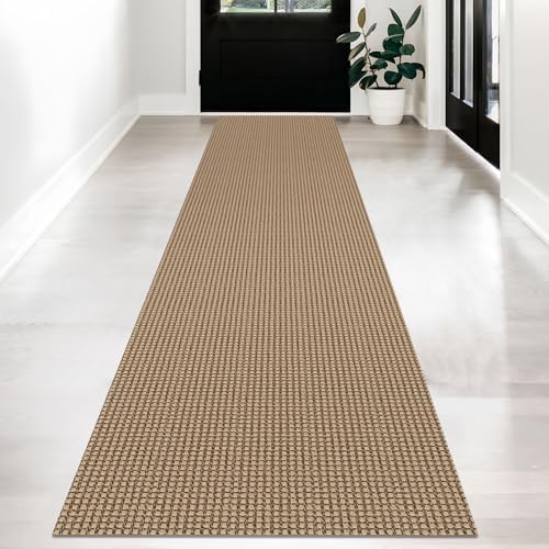 KOZYFLY Kitchen Runner Rug 2x6 ft - Washable Non-Slip Rubber Backed Floor Carpet for Hallways & Entryways, Cotton Materi