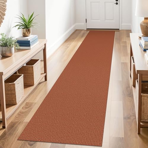 KOZYFLY Kitchen Runner Rug 2x6 ft - Washable Non-Slip Rubber Backed Floor Carpet for Hallways & Entryways, Cotton Materi