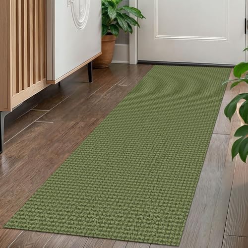 KOZYFLY Kitchen Runner Rug 2x6 ft - Washable Non-Slip Rubber Backed Floor Carpet for Hallways & Entryways, Cotton Materi