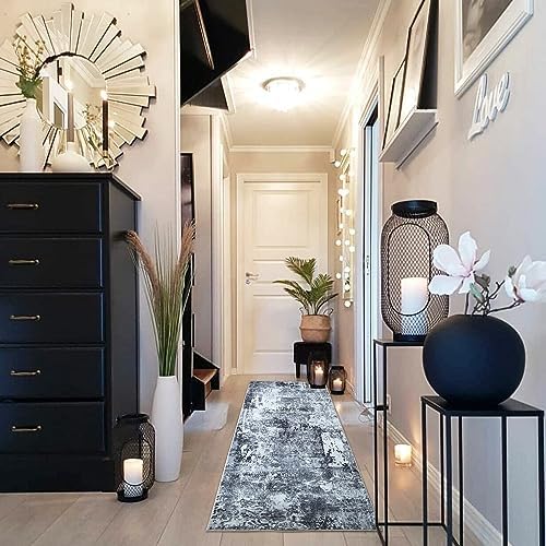 Rugcomf Boho Soft Area Rug 4x6 - Washable Abstract Pattern, Non-Slip Faux Wool for Living Room, Bedroom, Kids Playroom -