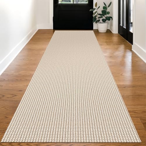 KOZYFLY Kitchen Runner Rug 2x6 ft - Washable Non-Slip Rubber Backed Floor Carpet for Hallways & Entryways, Cotton Materi