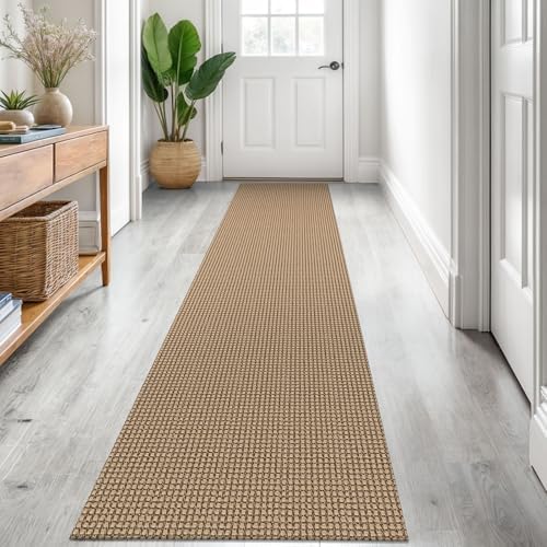 KOZYFLY Kitchen Runner Rug 2x6 ft - Washable Non-Slip Rubber Backed Floor Carpet for Hallways & Entryways, Cotton Materi