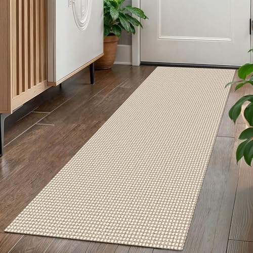 KOZYFLY Kitchen Runner Rug 2x6 ft - Washable Non-Slip Rubber Backed Floor Carpet for Hallways & Entryways, Cotton Materi