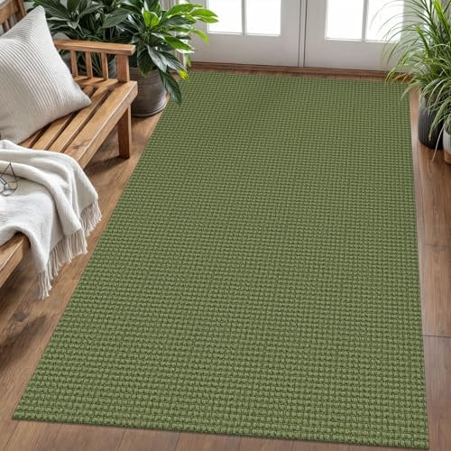 KOZYFLY Kitchen Runner Rug 2x6 ft - Washable Non-Slip Rubber Backed Floor Carpet for Hallways & Entryways, Cotton Materi