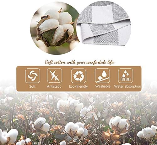 KOZYFLY Buffalo Plaid Rug 2x8 Ft | Washable Gray and White Checkered Runner for Hallways | OEKO-TEX STANDARD 100 Certifi