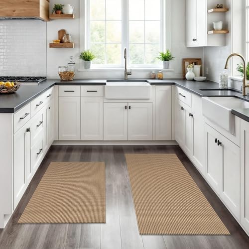 KOZYFLY Kitchen Runner Rug 2x6 ft - Washable Non-Slip Rubber Backed Floor Carpet for Hallways & Entryways, Cotton Materi