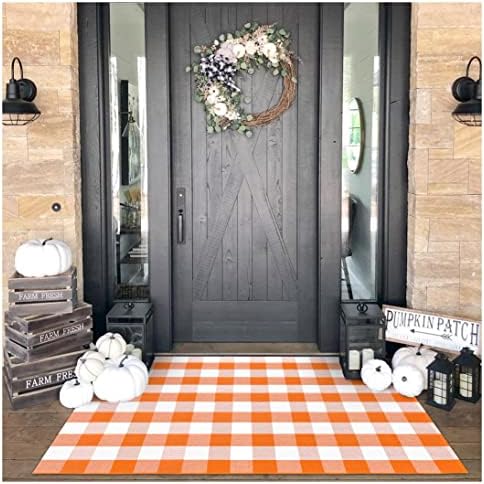 KOZYFLY Buffalo Plaid Rug 2x8 Ft | Washable Gray and White Checkered Runner for Hallways | OEKO-TEX STANDARD 100 Certifi