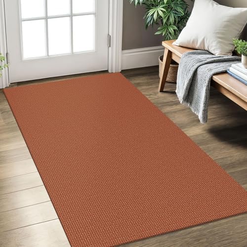 KOZYFLY Kitchen Runner Rug 2x6 ft - Washable Non-Slip Rubber Backed Floor Carpet for Hallways & Entryways, Cotton Materi