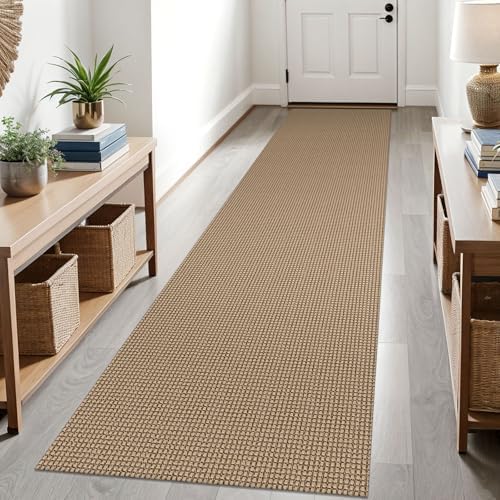 KOZYFLY Kitchen Runner Rug 2x6 ft - Washable Non-Slip Rubber Backed Floor Carpet for Hallways & Entryways, Cotton Materi