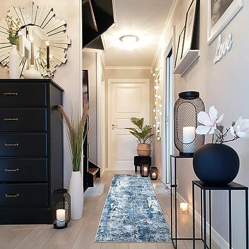 Rugcomf Boho Soft Area Rug 4x6 - Washable Abstract Pattern, Non-Slip Faux Wool for Living Room, Bedroom, Kids Playroom -