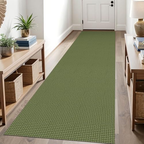 KOZYFLY Kitchen Runner Rug 2x6 ft - Washable Non-Slip Rubber Backed Floor Carpet for Hallways & Entryways, Cotton Materi