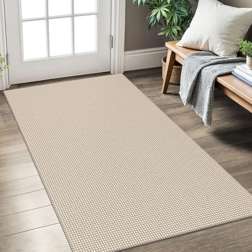 KOZYFLY Kitchen Runner Rug 2x6 ft - Washable Non-Slip Rubber Backed Floor Carpet for Hallways & Entryways, Cotton Materi