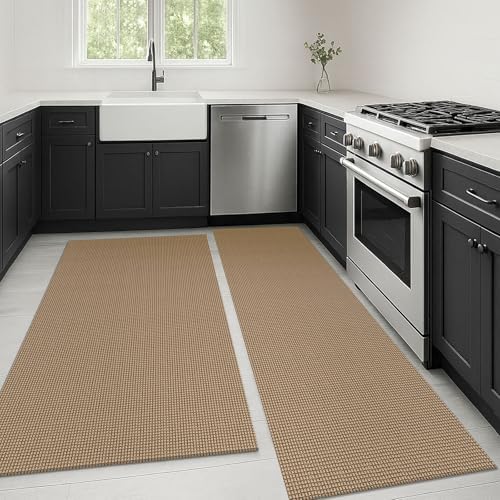 KOZYFLY Kitchen Runner Rug 2x6 ft - Washable Non-Slip Rubber Backed Floor Carpet for Hallways & Entryways, Cotton Materi