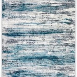 KOZYFLY Modern Abstract Hallway Runner Rugs 2x8 & 2x3 - Washable Non-Slip Area Rugs for Entryway, Kitchen & Bathroom - S