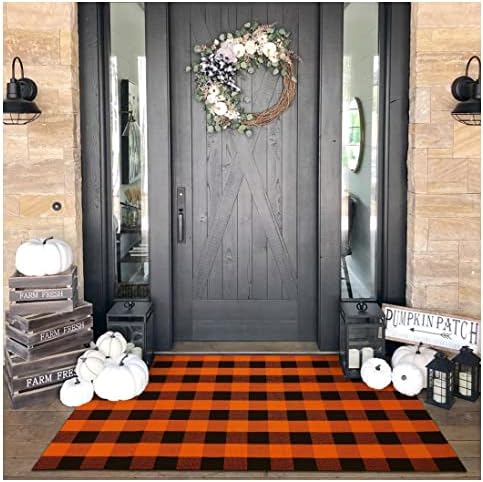 KOZYFLY Buffalo Plaid Rug 2x8 Ft | Washable Gray and White Checkered Runner for Hallways | OEKO-TEX STANDARD 100 Certifi