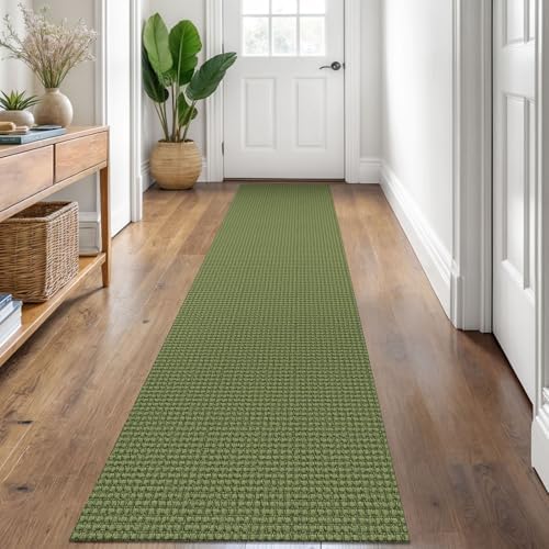 KOZYFLY Kitchen Runner Rug 2x6 ft - Washable Non-Slip Rubber Backed Floor Carpet for Hallways & Entryways, Cotton Materi