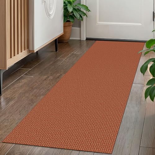 KOZYFLY Kitchen Runner Rug 2x6 ft - Washable Non-Slip Rubber Backed Floor Carpet for Hallways & Entryways, Cotton Materi
