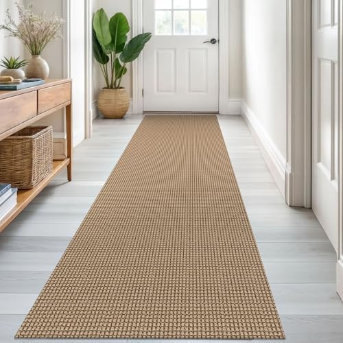 KOZYFLY Kitchen Runner Rug 2x6 ft - Washable Non-Slip Rubber Backed Floor Carpet for Hallways & Entryways, Cotton Materi
