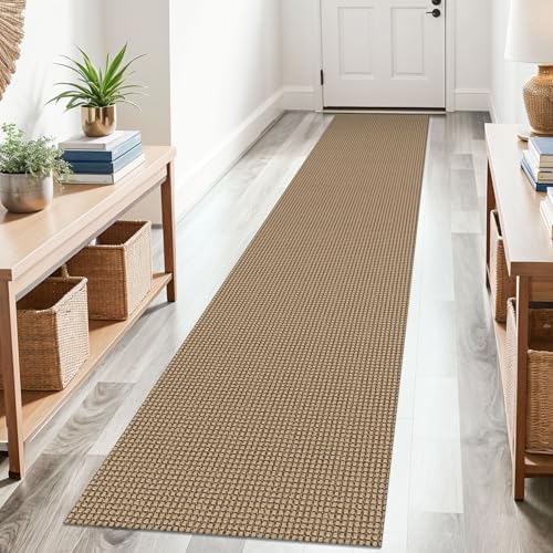 KOZYFLY Kitchen Runner Rug 2x6 ft - Washable Non-Slip Rubber Backed Floor Carpet for Hallways & Entryways, Cotton Materi