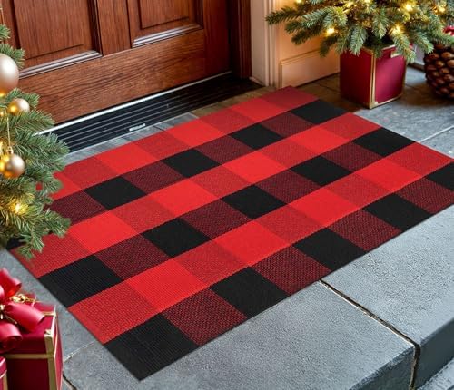 KOZYFLY Buffalo Plaid Rug 2x8 Ft | Washable Gray and White Checkered Runner for Hallways | OEKO-TEX STANDARD 100 Certifi