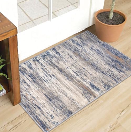 KOZYFLY Modern Ombre Area Rugs Set - 2x3 & 3x5 Grey Small Rugs for Bedroom, Laundry, and Nursery - Stylish Abstract Desi