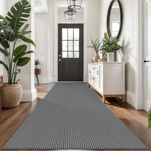 KOZYFLY Kitchen Runner Rug 2x6 ft - Washable Non-Slip Rubber Backed Floor Carpet for Hallways & Entryways, Cotton Materi
