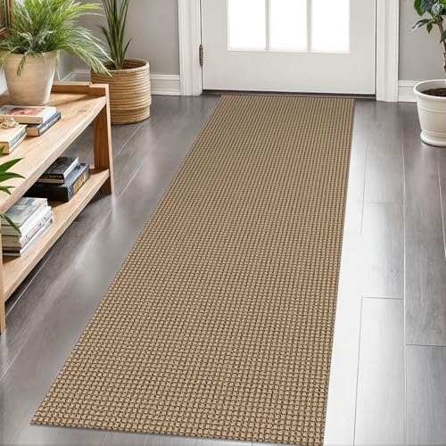 KOZYFLY Kitchen Runner Rug 2x6 ft - Washable Non-Slip Rubber Backed Floor Carpet for Hallways & Entryways, Cotton Materi