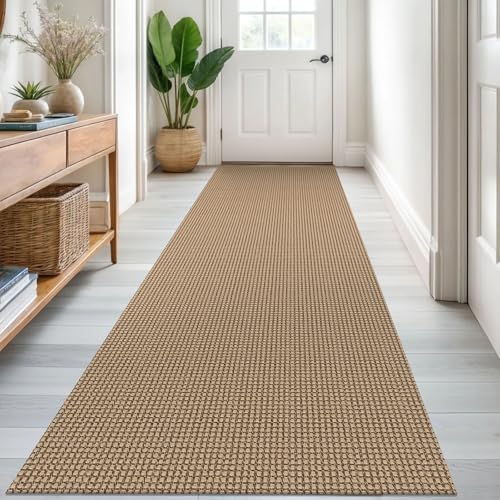 KOZYFLY Kitchen Runner Rug 2x6 ft - Washable Non-Slip Rubber Backed Floor Carpet for Hallways & Entryways, Cotton Materi