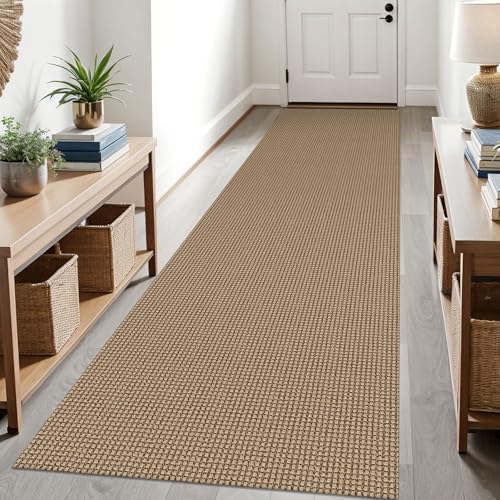 KOZYFLY Kitchen Runner Rug 2x6 ft - Washable Non-Slip Rubber Backed Floor Carpet for Hallways & Entryways, Cotton Materi