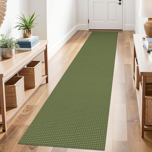 KOZYFLY Kitchen Runner Rug 2x6 ft - Washable Non-Slip Rubber Backed Floor Carpet for Hallways & Entryways, Cotton Materi
