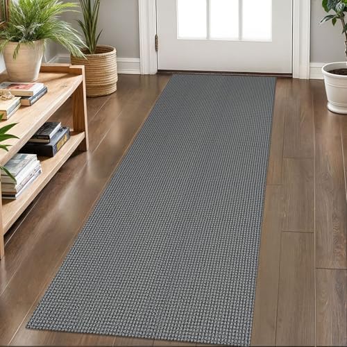 KOZYFLY Kitchen Runner Rug 2x6 ft - Washable Non-Slip Rubber Backed Floor Carpet for Hallways & Entryways, Cotton Materi