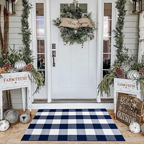 KOZYFLY Buffalo Plaid Rug 2x8 Ft | Washable Gray and White Checkered Runner for Hallways | OEKO-TEX STANDARD 100 Certifi