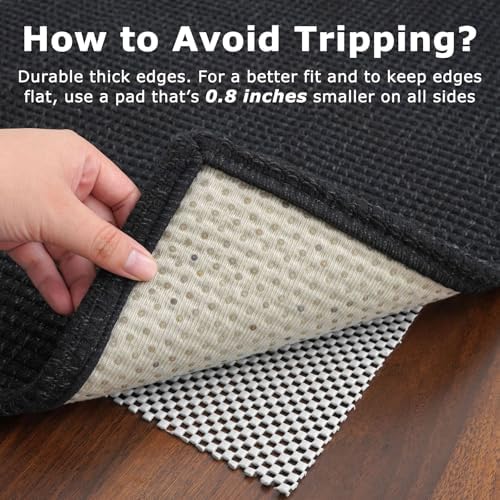 KOZYFLY Kitchen Runner Rug 2x6 ft - Washable Non-Slip Rubber Backed Floor Carpet for Hallways & Entryways, Cotton Materi