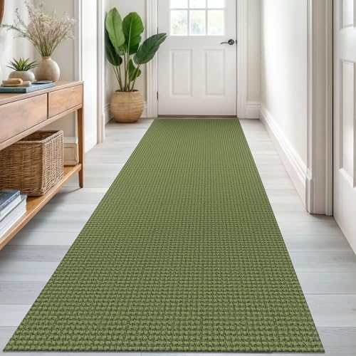 KOZYFLY Kitchen Runner Rug 2x6 ft - Washable Non-Slip Rubber Backed Floor Carpet for Hallways & Entryways, Cotton Materi