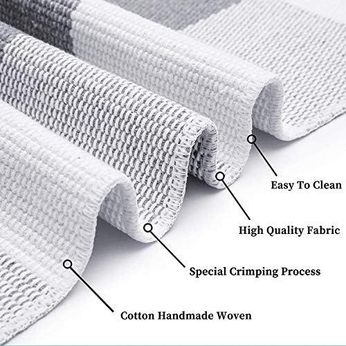 KOZYFLY Buffalo Plaid Rug 2x8 Ft | Washable Gray and White Checkered Runner for Hallways | OEKO-TEX STANDARD 100 Certifi