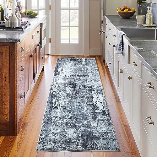 Rugcomf Boho Soft Area Rug 4x6 - Washable Abstract Pattern, Non-Slip Faux Wool for Living Room, Bedroom, Kids Playroom -