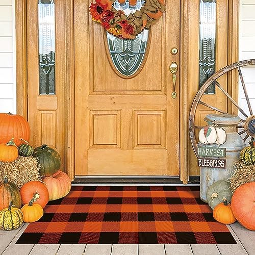 KOZYFLY Buffalo Plaid Rug 2x8 Ft | Washable Gray and White Checkered Runner for Hallways | OEKO-TEX STANDARD 100 Certifi